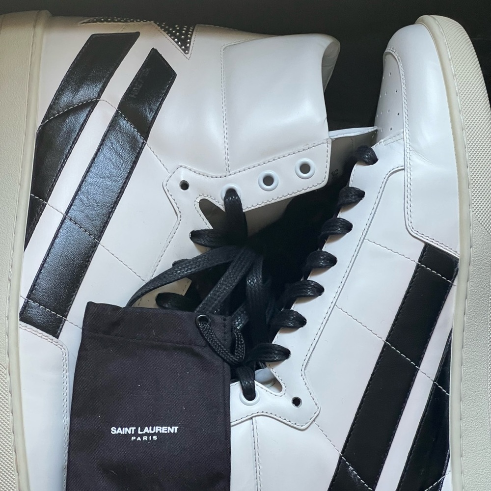 *Preowned Saint Laurent high top sneakers, size 42/US 9